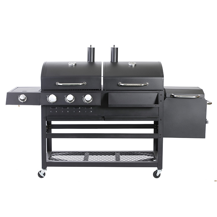 Outdoor Garden Large Gas Charcoal Grill with Smoker