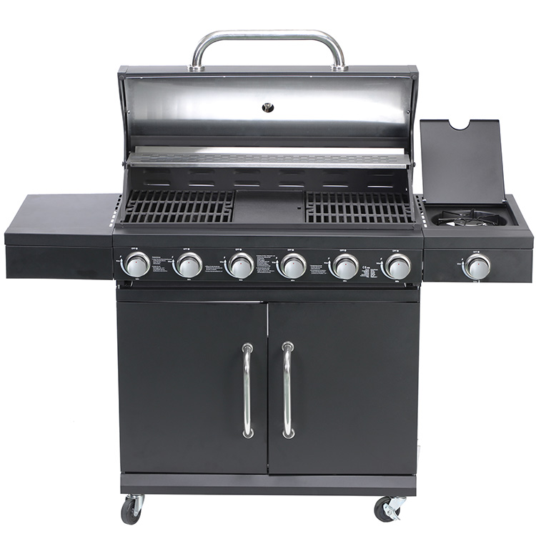 Six-Burner Gas Barbecue with Side Burner